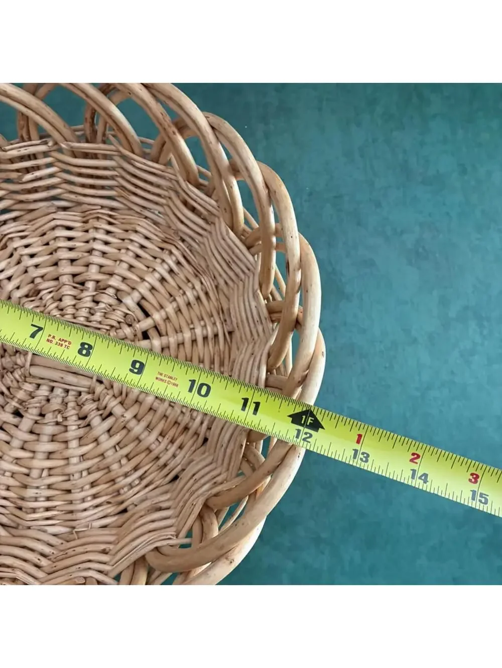 Vintage Crate & Barrel Willow Wicker Basket Open Loop Rim 12” Bowl